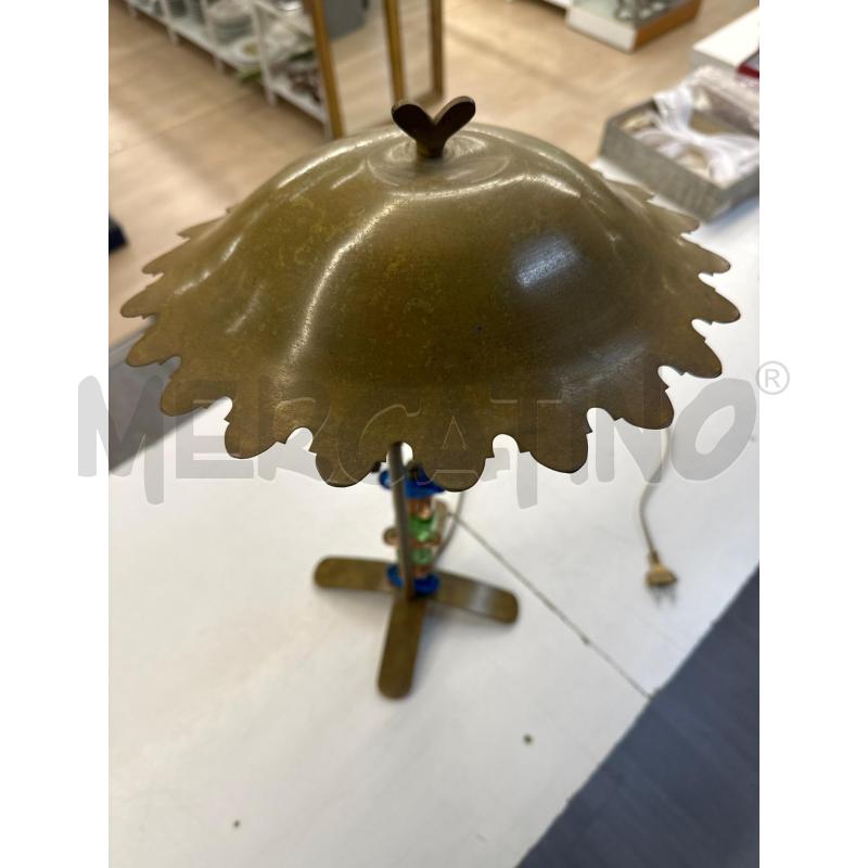 LAMPADA ETNICA BRONZO CAPPELLO REGOLABILE PIEDISTALLO VETRI MURANESI | Mercatino dell'Usato Teramo 3
