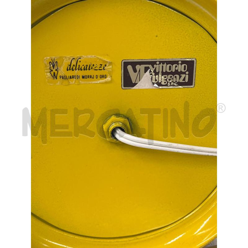 LAMPADA FERRO GIALLO CAMPANA VETRO VINTAGE | Mercatino dell'Usato Teramo 3