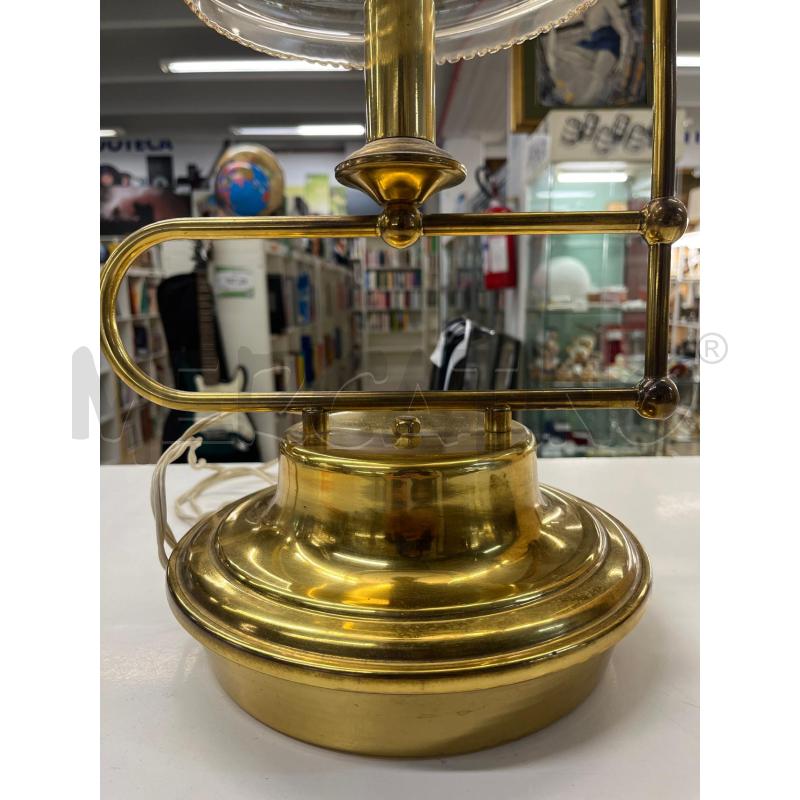 LAMPADA LUME OTTONE DORATO E CAPPELLO VETRO VINTAGE DESIGN | Mercatino dell'Usato Teramo 2
