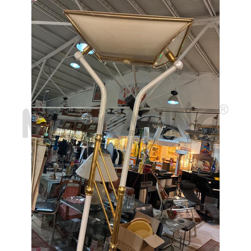 LAMPADA PIANTANA METALLO BIANCO E ORO ALOGENA  | Mercatino dell'Usato Teramo 2