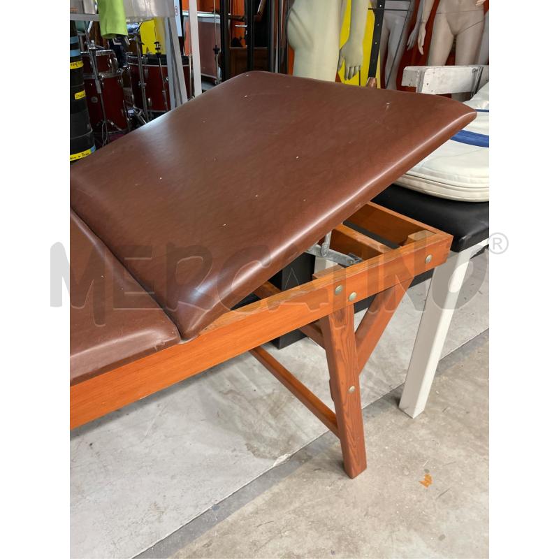 LETTINO MASSAGGI IN LEGNO MASSELLO E SIMILPELLE MARRONE SCHIENALE REGOLABILE | Mercatino dell'Usato Teramo 3
