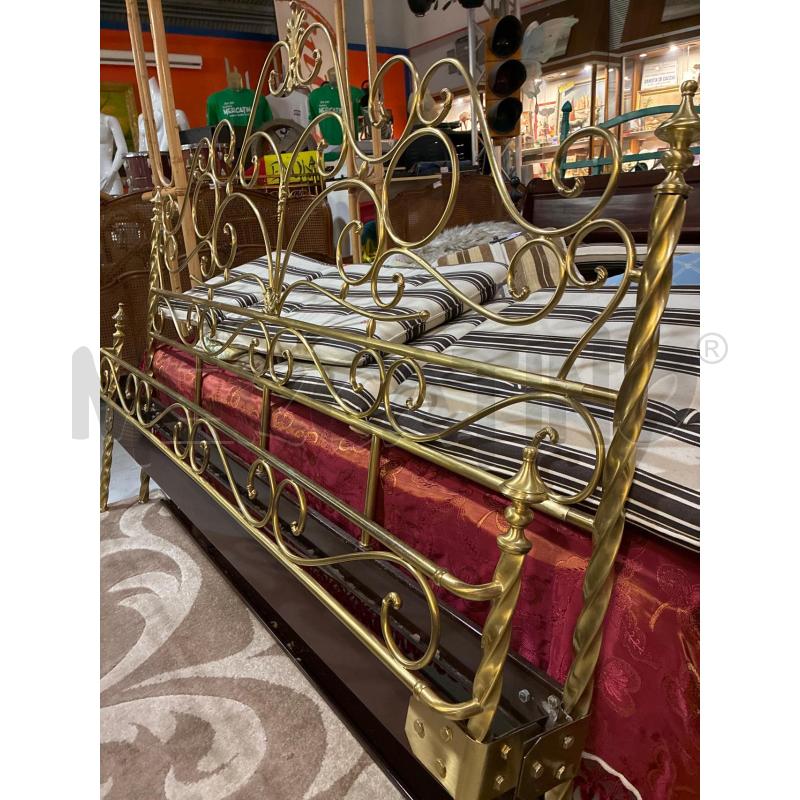 LETTO MATRIMONIALE IN OTTONE MOSSO ANNI 70 COMPLETO | Mercatino dell'Usato Teramo 3
