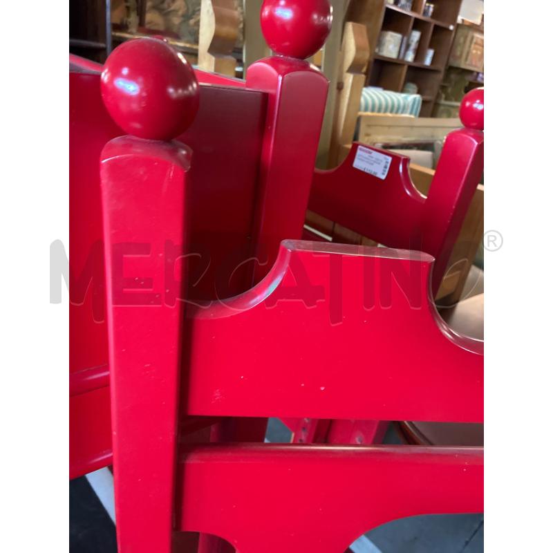 LETTO SINGOLO DESIGN CASSINA VINTAGE LEGNO ROSSO SMALTATO 80X190 | Mercatino dell'Usato Teramo 4