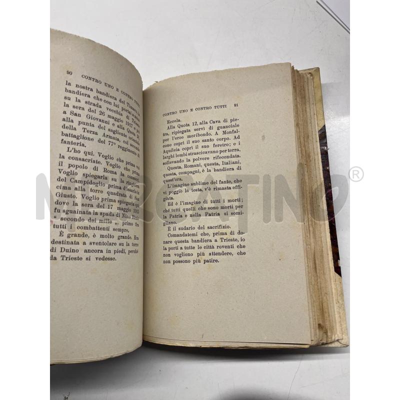 LIBRO VINTAGE CONTRO UNO E CONTRO TUTTI D'ANNUNZIO 1919 LA FIONDA ROMA RILEGATURA DI PREGIO | Mercatino dell'Usato Teramo 3