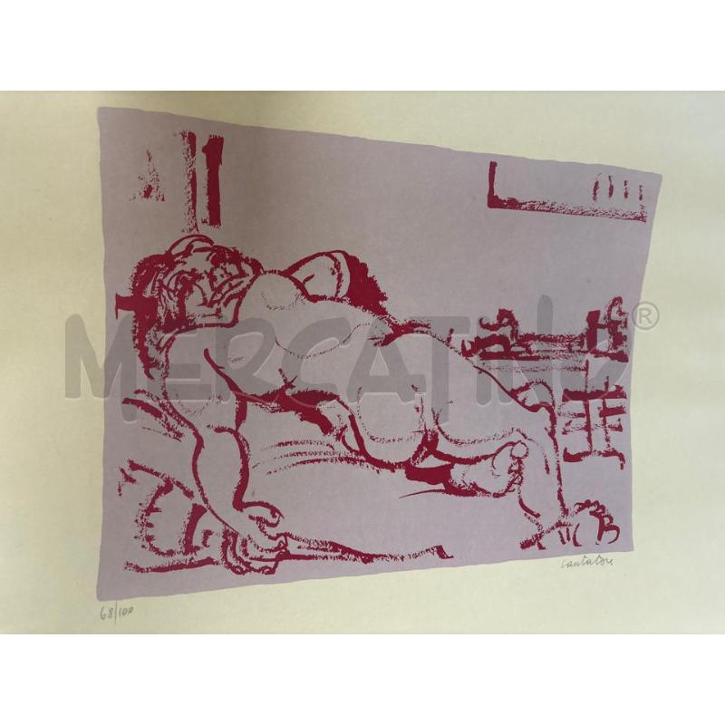 LITOGRAFIA DOMENICO CANTATORE 68DI100 DONNA TONI ROSA ROSSI | Mercatino dell'Usato Teramo 1