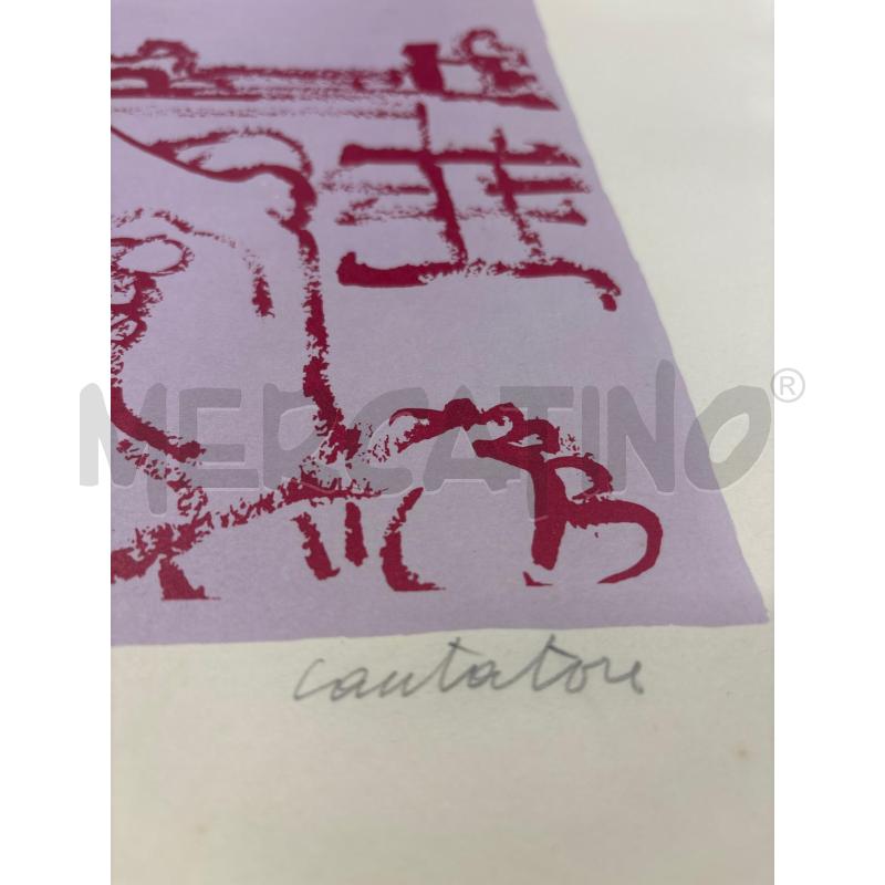 LITOGRAFIA DOMENICO CANTATORE 68DI100 DONNA TONI ROSA ROSSI | Mercatino dell'Usato Teramo 2
