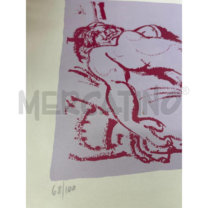 LITOGRAFIA DOMENICO CANTATORE 68DI100 DONNA TONI ROSA ROSSI | Mercatino dell'Usato Teramo 3