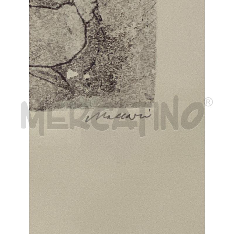 LITOGRAFIA MACCARI BIANCO E NERA PERSONAGGI + CORNICE LEGNO | Mercatino dell'Usato Teramo 3