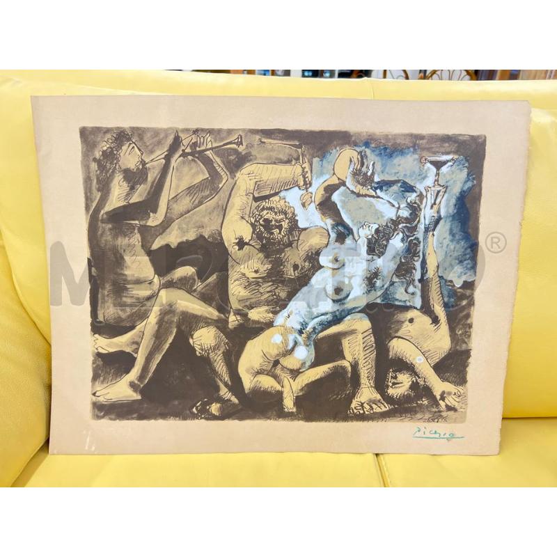LITOGRAFIA PABLO PICASSO BACCHANALE 1955 LE VENT D'RLES AND SPADEM 1975 NUM 688 DI 2000 | Mercatino dell'Usato Teramo 1