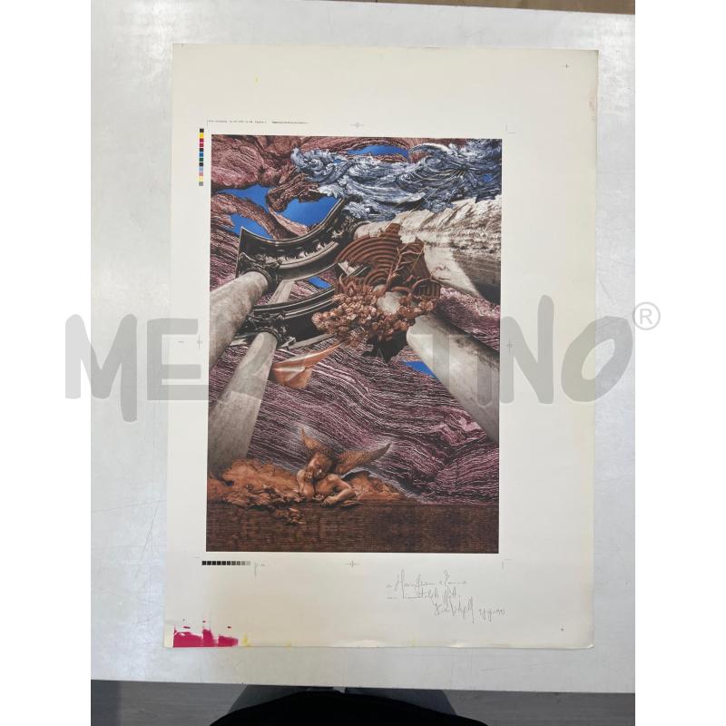 LITOGRAFIA PIERO DE ANGELIS AUTOGRAFATA GIUGNO 1995 - RAFIGURAZIONE - PROSPETTIVA TEMPLIO  | Mercatino dell'Usato Teramo 1