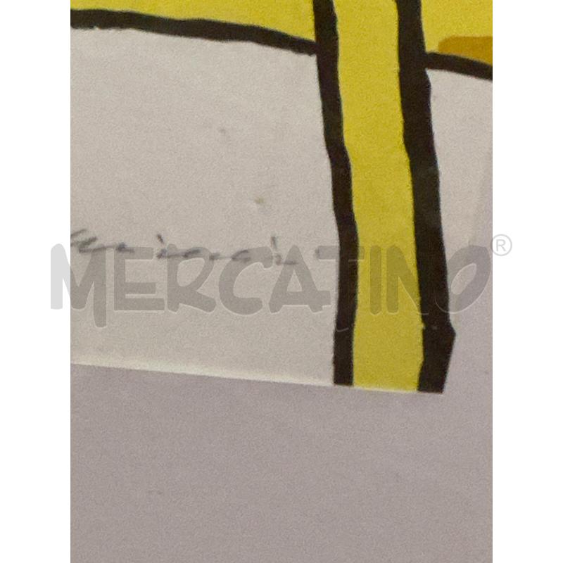 LITOGRAFIA REMO BRINDISI PALAZZI GIALLI FONDO VERDE NM 56 DI 115 - MISURE 50X70 + CORNICE 80X100 | Mercatino dell'Usato Teramo 2