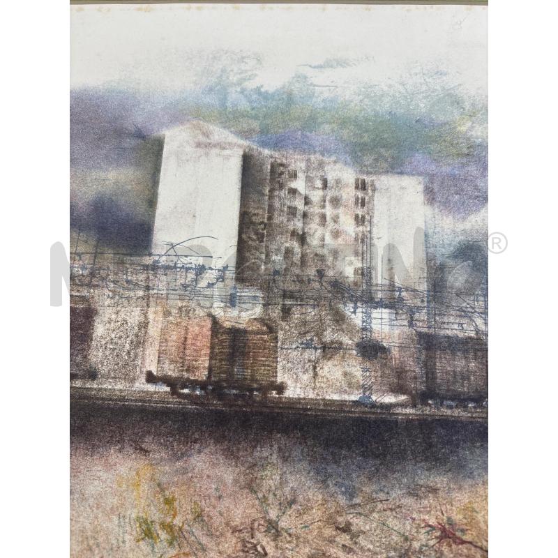 LITOGRAFIA RENZO VESPIGNANI 87 98 DI 150 PAESAGGIO URBANO | Mercatino dell'Usato Teramo 2