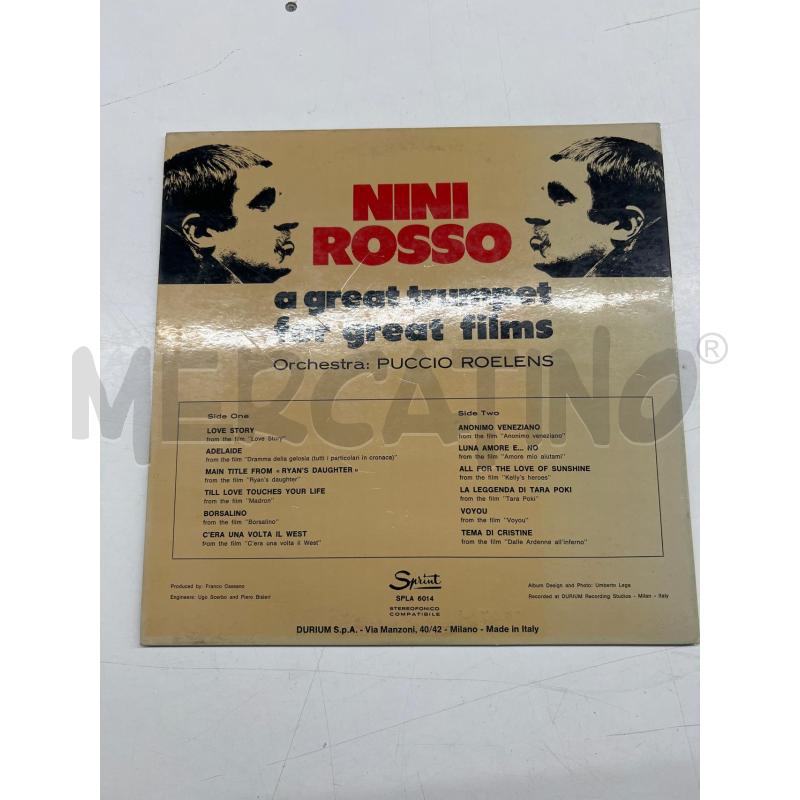 LP VINILE NINI ROSSO A GREAT TRUMPET FOR GREAT FILM | Mercatino dell'Usato Teramo 2
