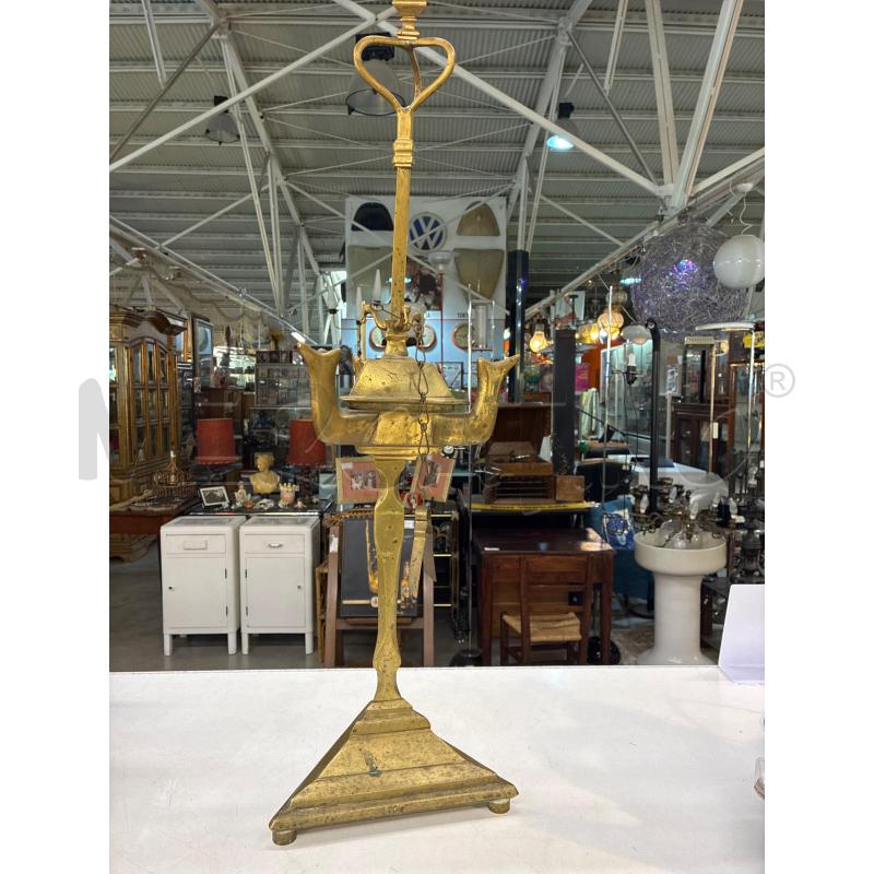 LUCERNA FIORENTINA VECCHIA IN OTTONE PIENO H72CM | Mercatino dell'Usato Teramo 1