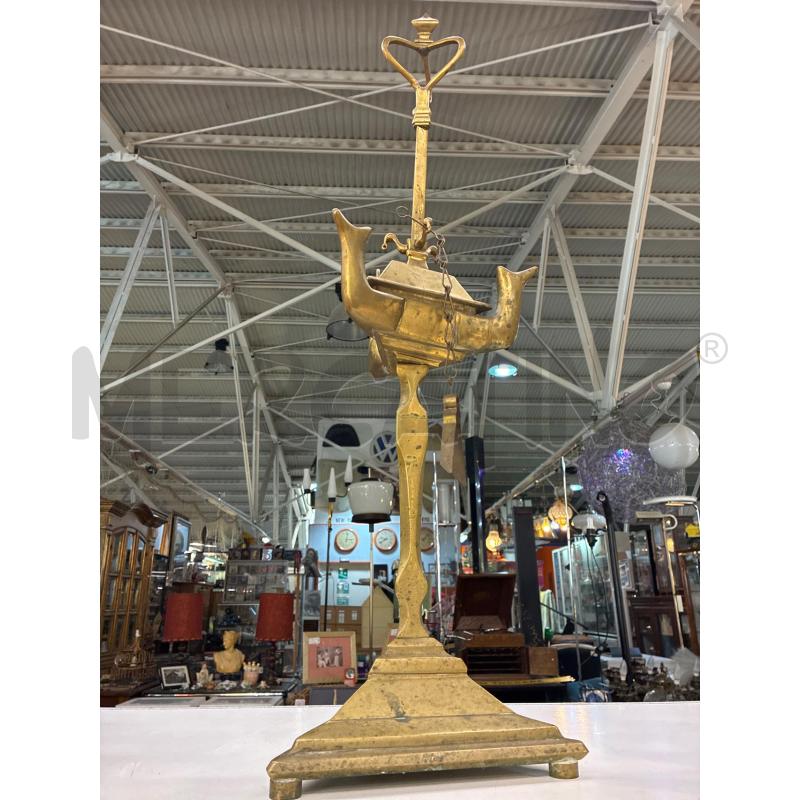 LUCERNA FIORENTINA VECCHIA IN OTTONE PIENO H72CM | Mercatino dell'Usato Teramo 5