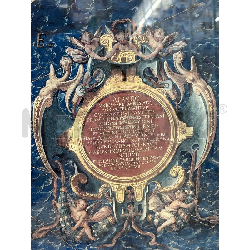 MAPPA VINTAGE STAMPA ABRUZZO + CORNICE LEGNO AZZUR 104X74 | Mercatino dell'Usato Teramo 2