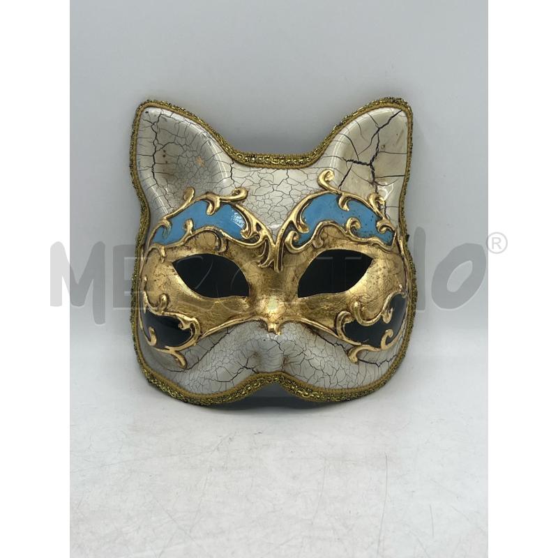 MASCHERA VENEZIANA FACCIA GATTO DIPINTA DORATA  | Mercatino dell'Usato Teramo 1