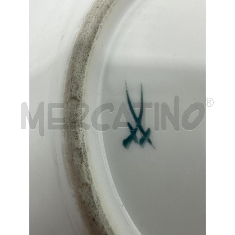 MEISSEN PORCELLANA EPOCA CON PIATTINO FINITURE DORATE E FIORI DIPINTA A MANO  | Mercatino dell'Usato Teramo 3