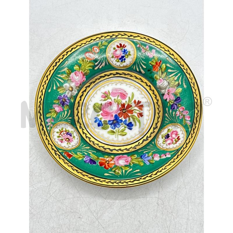 MEISSEN PORCELLANA EPOCA CON PIATTINO FINITURE DORATE E FIORI DIPINTA A MANO  | Mercatino dell'Usato Teramo 4