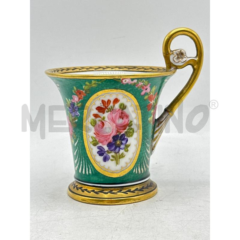 MEISSEN PORCELLANA EPOCA CON PIATTINO FINITURE DORATE E FIORI DIPINTA A MANO  | Mercatino dell'Usato Teramo 5