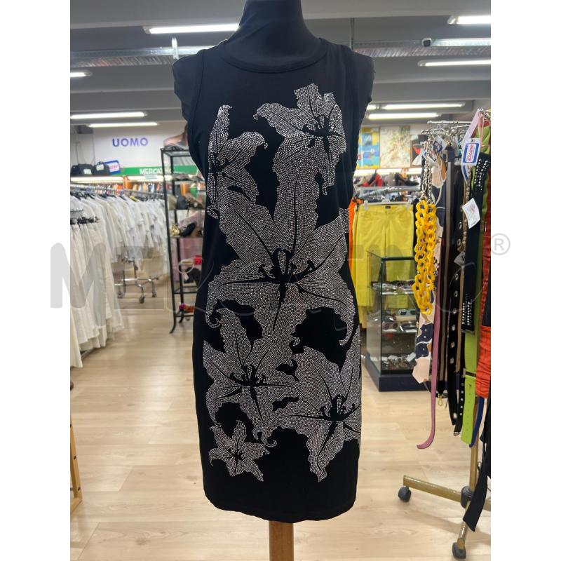 MINI ABITO DENNY ROSE NERA STRASSS FIORI SCOLLO AMERICANA | Mercatino dell'Usato Teramo 1