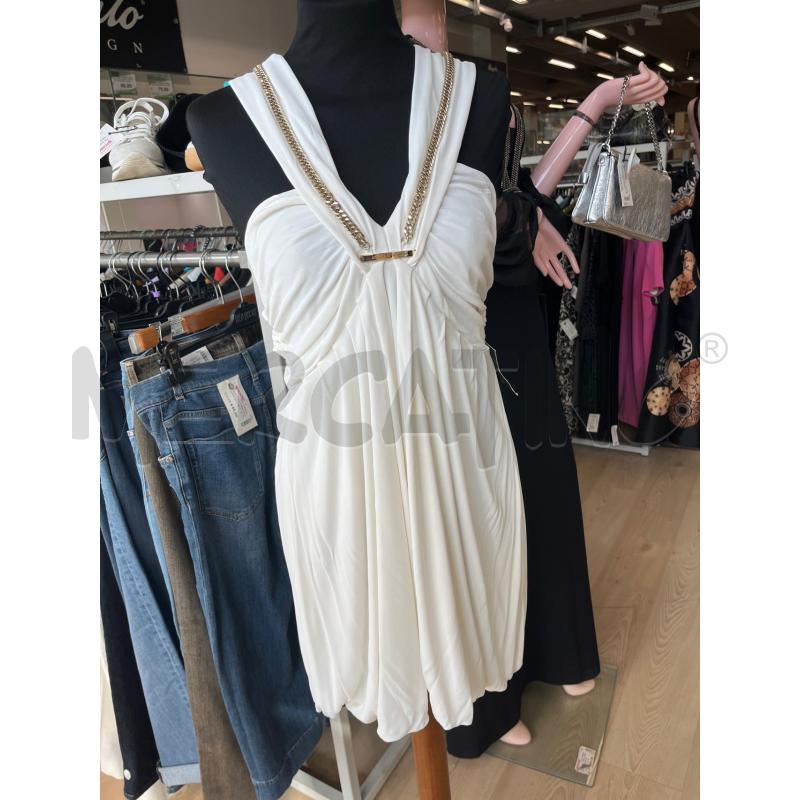 MINI ABITO ELISABETTA FRANCHI BIANCO SCOLLO CATENA DORATA  | Mercatino dell'Usato Teramo 1
