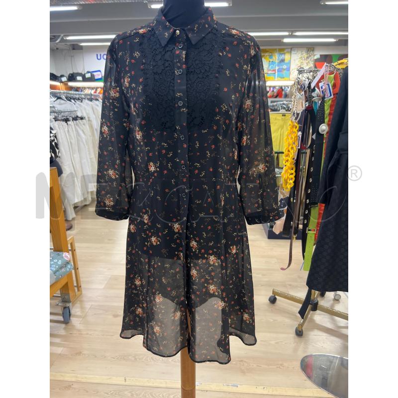MINI ABITO PATRIZIA PEPE NERO FIORELLINI ROSSI E BEIGE INSERTO IN PIZZO NO SOTTOVESTE | Mercatino dell'Usato Teramo 1
