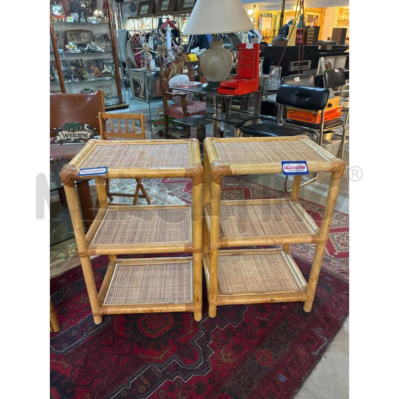 MOBILETTO BAMBOO VIMINI A RIPIANI FORMA QUADRATA | Mercatino dell'Usato Teramo 1