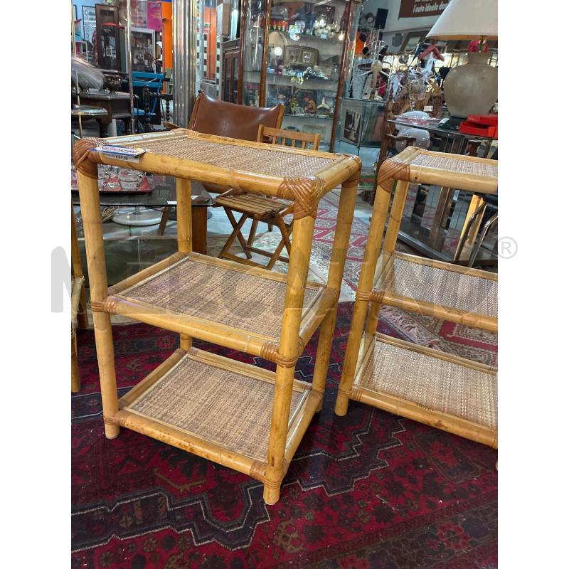 MOBILETTO BAMBOO VIMINI A RIPIANI FORMA QUADRATA | Mercatino dell'Usato Teramo 2