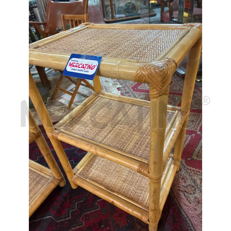 MOBILETTO BAMBOO VIMINI A RIPIANI FORMA QUADRATA | Mercatino dell'Usato Teramo 4