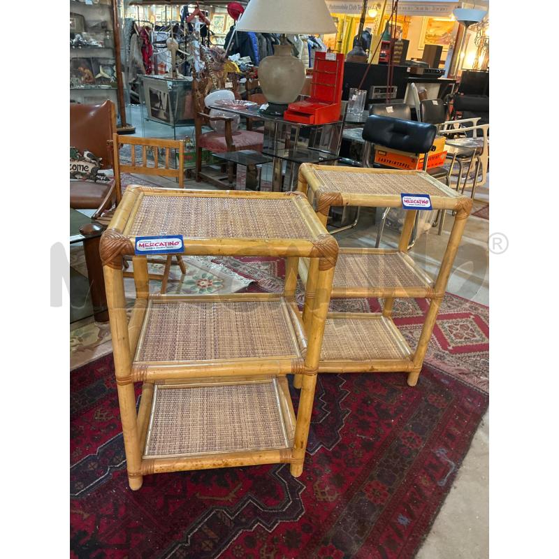 MOBILETTO BAMBOO VIMINI A RIPIANI FORMA QUADRATA | Mercatino dell'Usato Teramo 5
