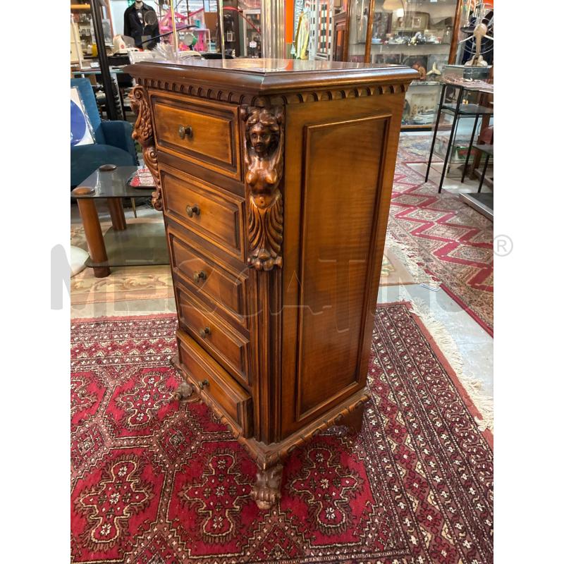 MOBILETTO CASSETTIERA LEGNO SCOLPITO | Mercatino dell'Usato Teramo 2