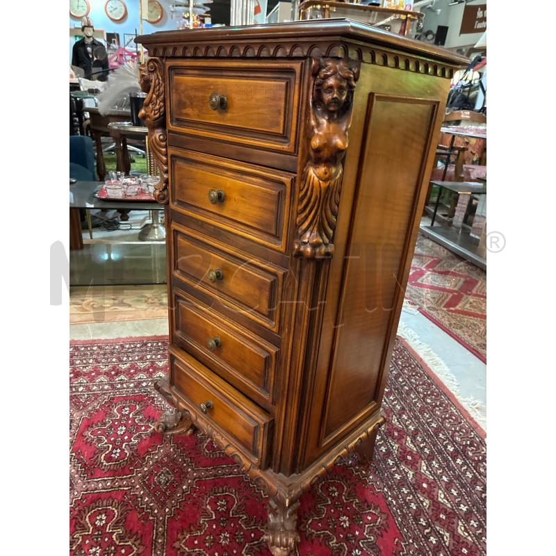 MOBILETTO CASSETTIERA LEGNO SCOLPITO | Mercatino dell'Usato Teramo 5