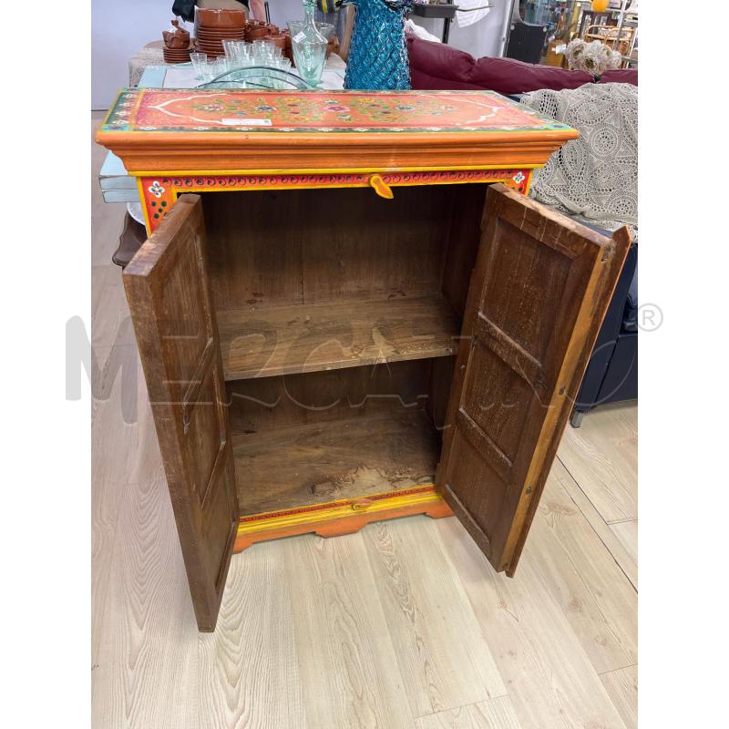 MOBILETTO LEGNO 2 ANTE DIPINTO ARANCIO VERDE  | Mercatino dell'Usato Teramo 2