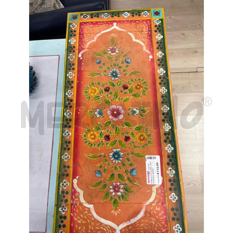 MOBILETTO LEGNO 2 ANTE DIPINTO ARANCIO VERDE  | Mercatino dell'Usato Teramo 3