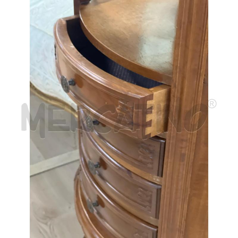 MOBILETTO LEGNO OVALE CON CASSETTINI C NOCE PIEDI SCIABOLA | Mercatino dell'Usato Teramo 3