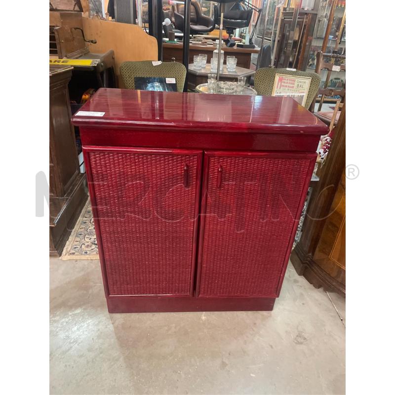 MOBILETTO VIMVINI RATTAN ROSSO BORDEAUX 2 SPORTELLI | Mercatino dell'Usato Teramo 1