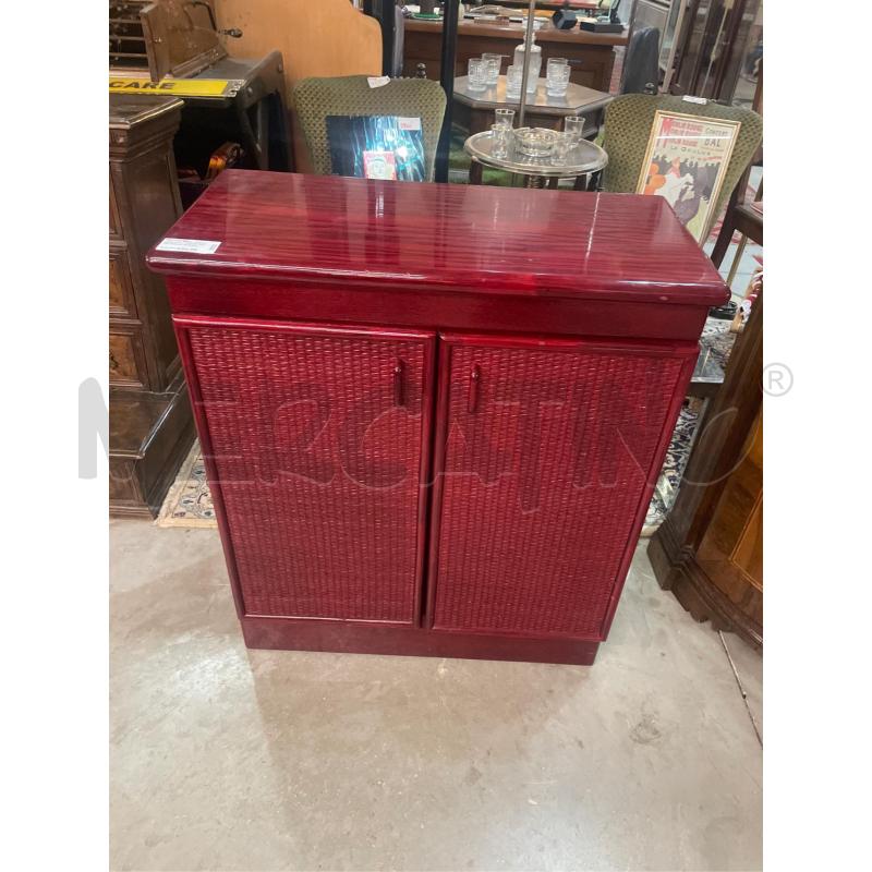 MOBILETTO VIMVINI RATTAN ROSSO BORDEAUX 2 SPORTELLI | Mercatino dell'Usato Teramo 2