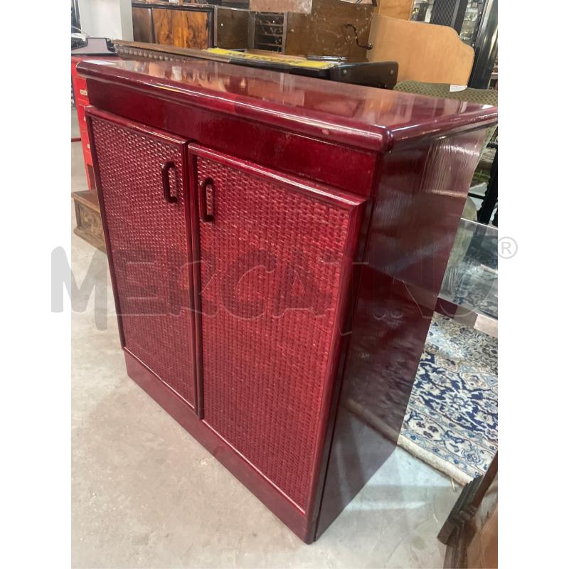 MOBILETTO VIMVINI RATTAN ROSSO BORDEAUX 2 SPORTELLI | Mercatino dell'Usato Teramo 3