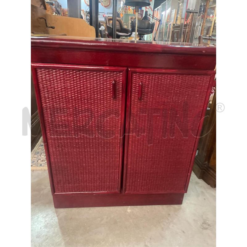 MOBILETTO VIMVINI RATTAN ROSSO BORDEAUX 2 SPORTELLI | Mercatino dell'Usato Teramo 4
