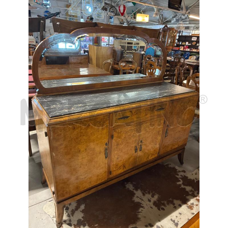 MOBILE BUFFET LEGNO GRANDE DECO' + MARMO CALACATTA NERO VENATO DORATO + SPECCHIERA - MARMO OPACIZZAT | Mercatino dell'Usato Teramo 1