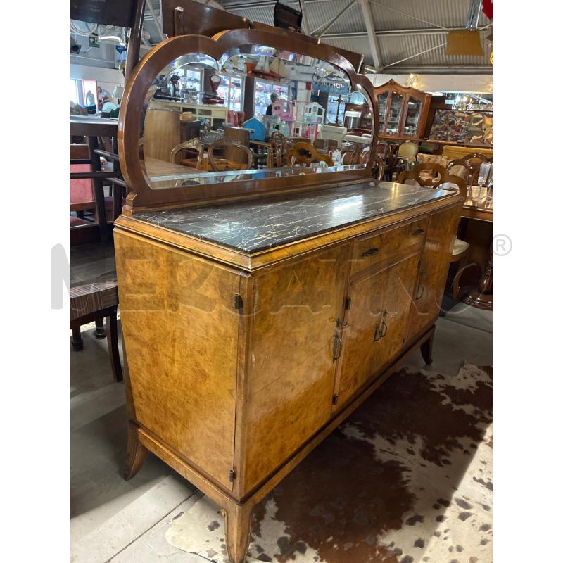 MOBILE BUFFET LEGNO GRANDE DECO' + MARMO CALACATTA NERO VENATO DORATO + SPECCHIERA - MARMO OPACIZZAT | Mercatino dell'Usato Teramo 2