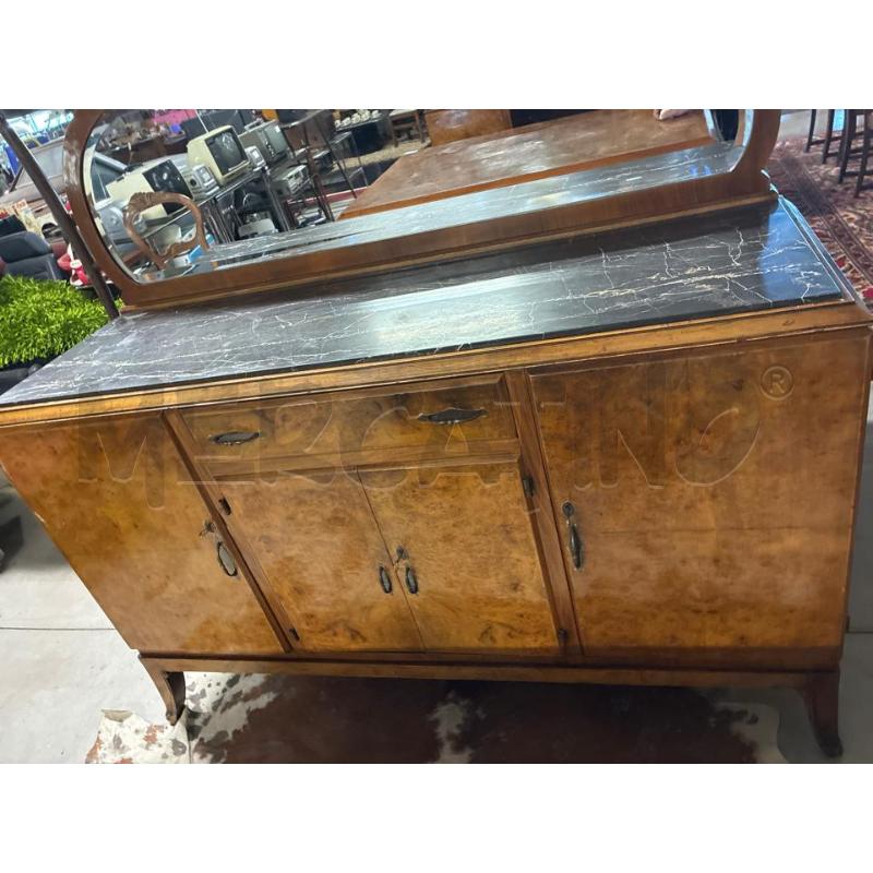 MOBILE BUFFET LEGNO GRANDE DECO' + MARMO CALACATTA NERO VENATO DORATO + SPECCHIERA - MARMO OPACIZZAT | Mercatino dell'Usato Teramo 3