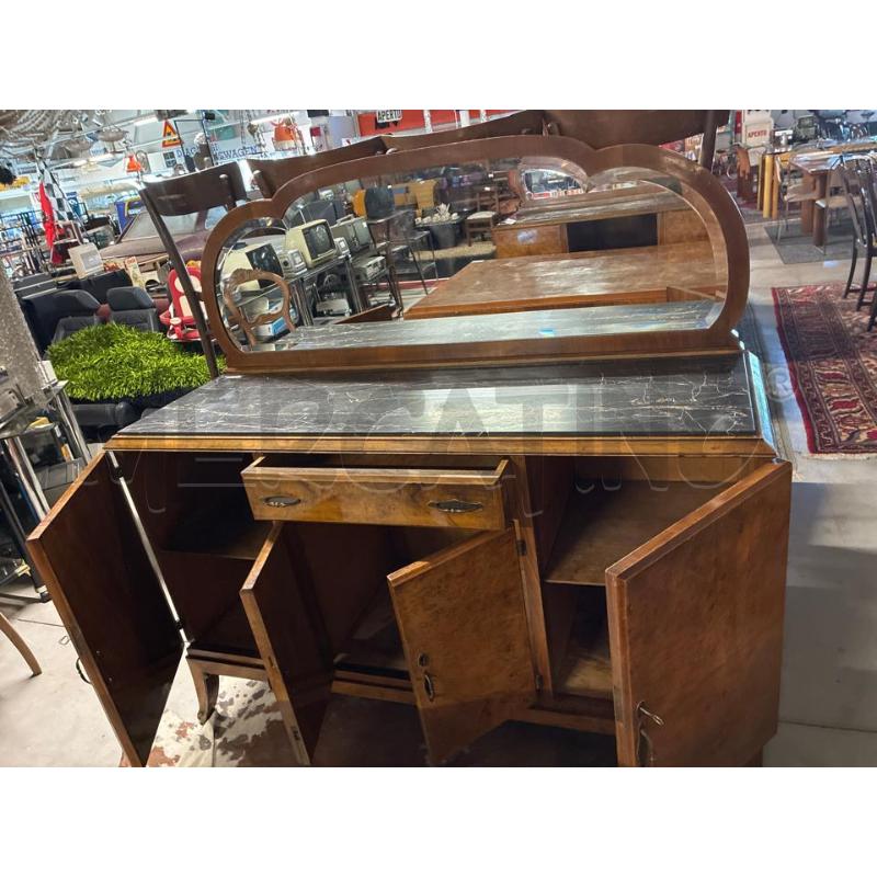 MOBILE BUFFET LEGNO GRANDE DECO' + MARMO CALACATTA NERO VENATO DORATO + SPECCHIERA - MARMO OPACIZZAT | Mercatino dell'Usato Teramo 5