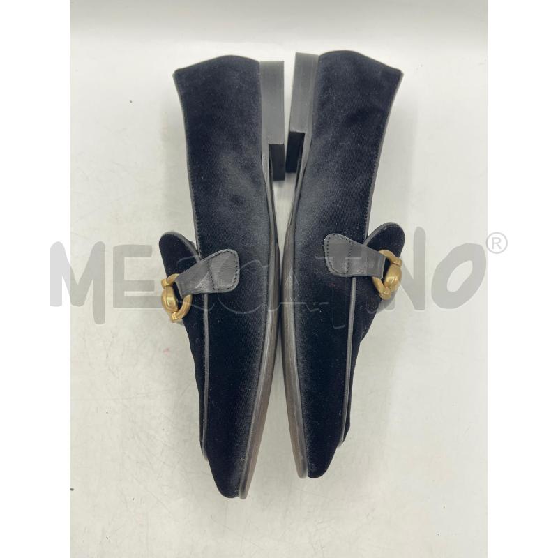MOCASSINI DONNA ROBERTO FESTA NERO IN VELLUTO INSERTI DORATI  | Mercatino dell'Usato Teramo 2