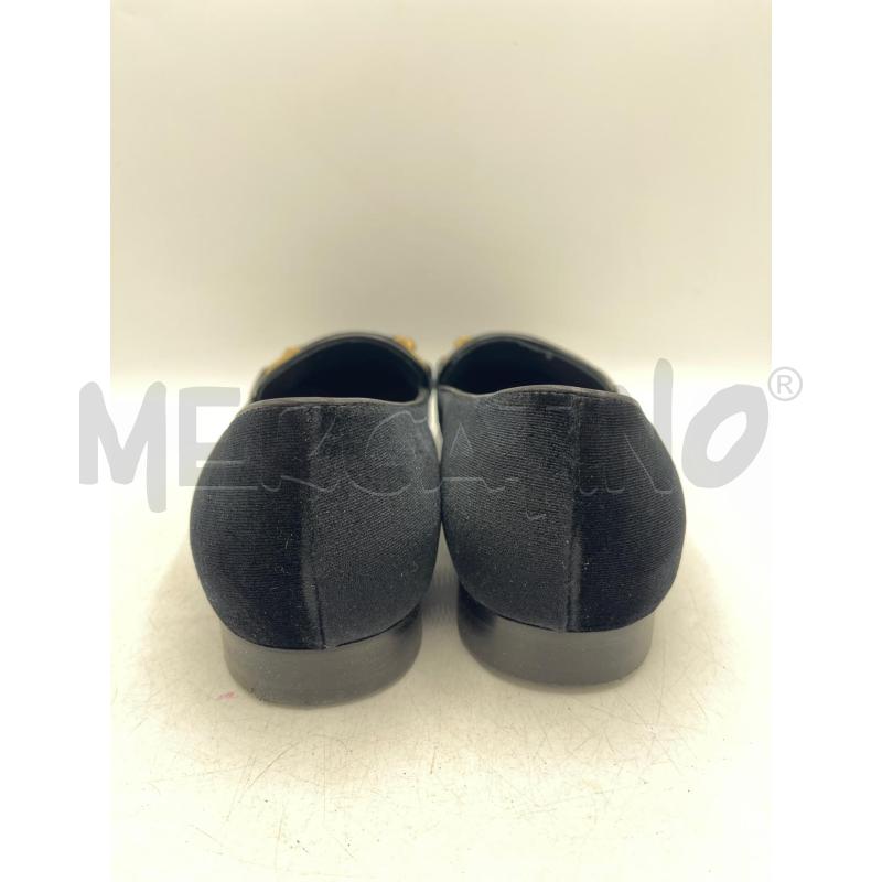 MOCASSINI DONNA ROBERTO FESTA NERO IN VELLUTO INSERTI DORATI  | Mercatino dell'Usato Teramo 4