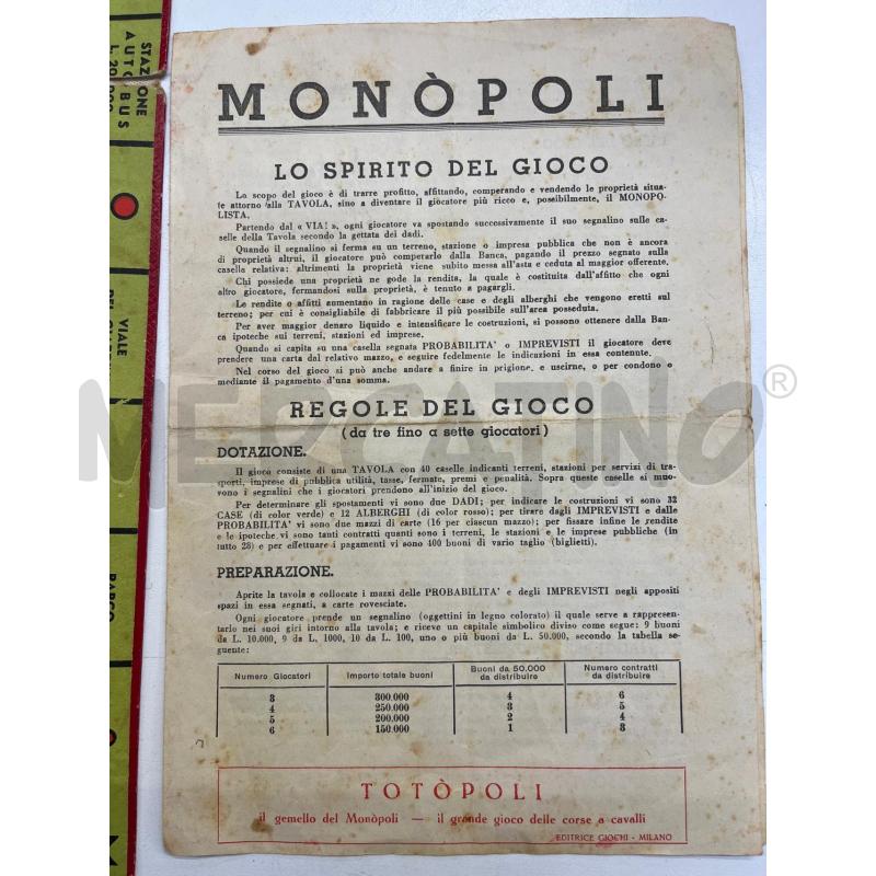 MONOPOLI  VINTAGE DA COLLEZIONE MOLTO ANTICO | Mercatino dell'Usato Teramo 3