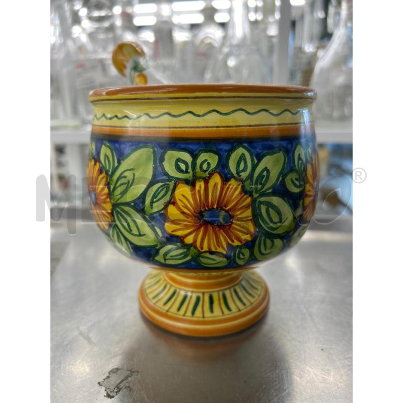 MORTAIO IN CERAMICA DECORAZIONE FIORI CON PESTELLO | Mercatino dell'Usato Teramo 1