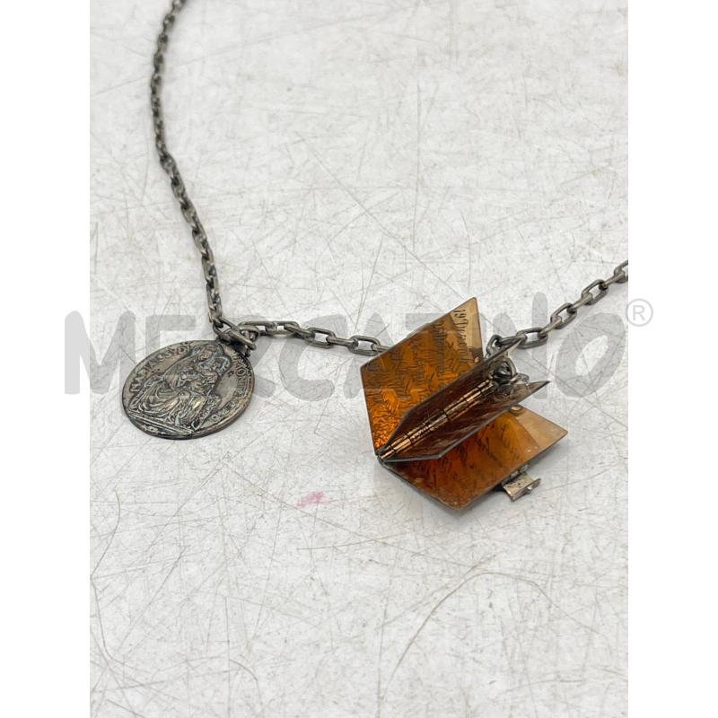 OGGETTO DA COLLEZIONE EPOCA VANGELO IN MINIATURA PENDENTE COLLANA FINE 800 | Mercatino dell'Usato Teramo 2