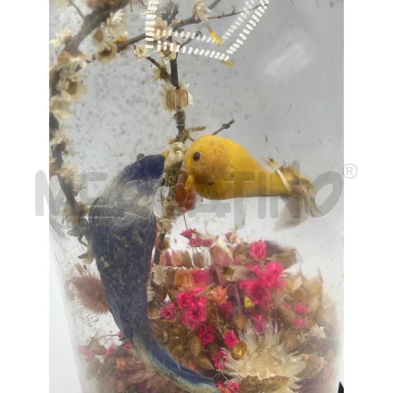OGGETTO ORNAMENTALE CAMPANA VETRO CON 2 UCCELLINI | Mercatino dell'Usato Teramo 2
